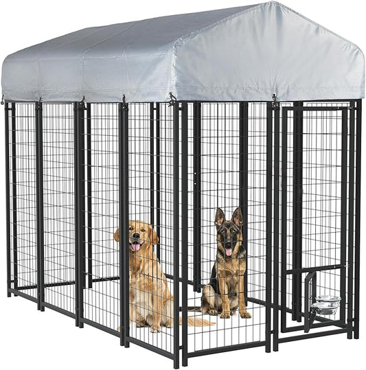 LEMBERI Heavy Duty Large Outdoor Dog Kennel 8x4x6 FT, Escape-Proof Dog Run by LEMBERIHOME