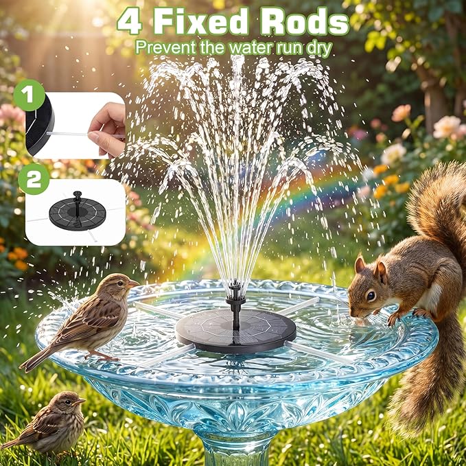 AISITIN Solar Fountain with 3.5 W Solar Panel, Solar Fountain - Image 4