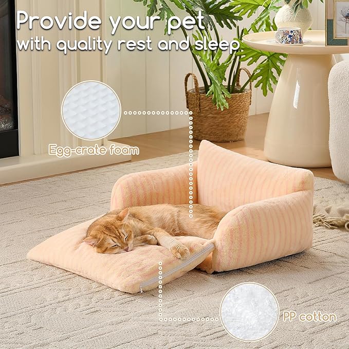 Hollypet Cat Bed Fluffy Plush Multifunctional Double-Layer Machine Washable - Image 5