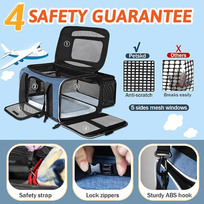 Petskd Top and Side Expandable Pet Carrier 17x11x9.5 Inches Alaska Airline - Image 5