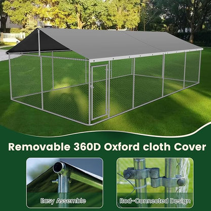 Petony Large Outdoor Dog Enclosure Heavy Duty Dog Kennel House Mesh Dog Big - Image 7