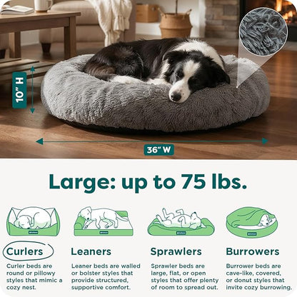 Furhaven 36" Round Calming Donut Dog Bed - Image 3