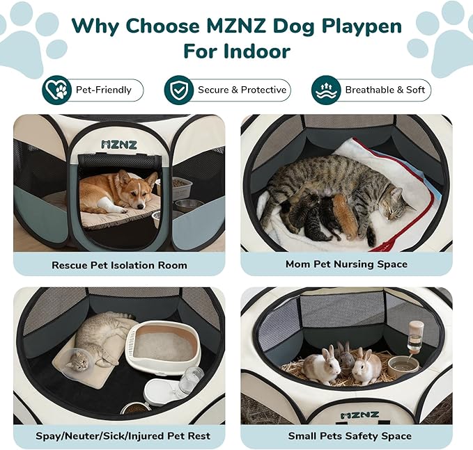 Dog Cat Playpen, Portable Puppy Pet Crate Indoors - Image 4