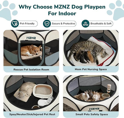 Dog Cat Playpen, Portable Puppy Pet Crate Indoors - Image 4