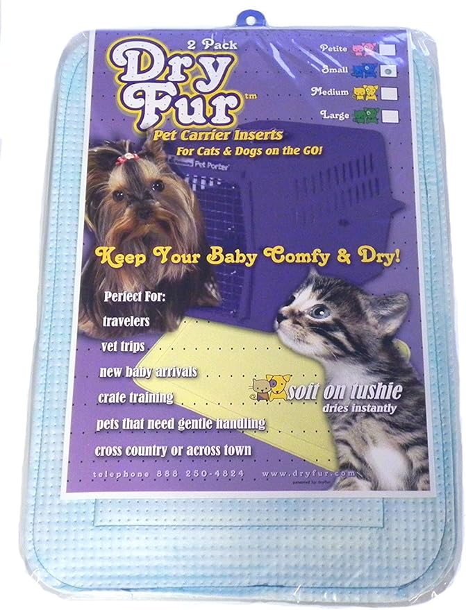 DryFur Pet Carrier Insert Pads size Small 19.5in x 12.5in Blue - Image 4