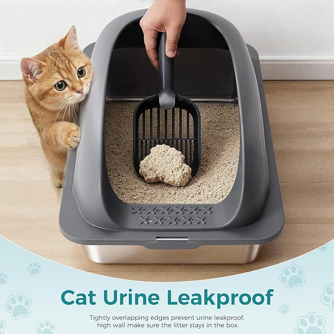 OLIXIS Stainless Steel Cat Litter Box - Image 4