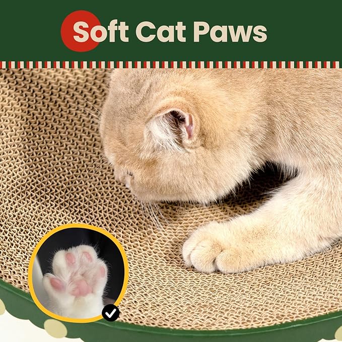 Conlun Cat Scratcher Bed, 2 in 1 Oval Cat Scratching Board - Image 6