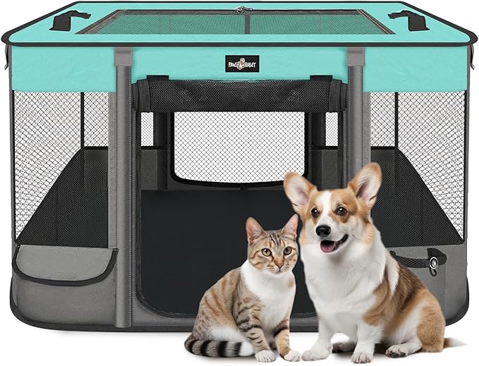 Paw Ballet Foldable Pet Kitten Playpen, Waterproof Portable Dog Cat Playpen by PAWBALLET