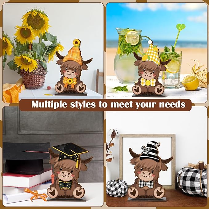 42 Pcs Interchangeable Highland Cow Graduation Gift Holiday Highland Cow Decor - Image 5