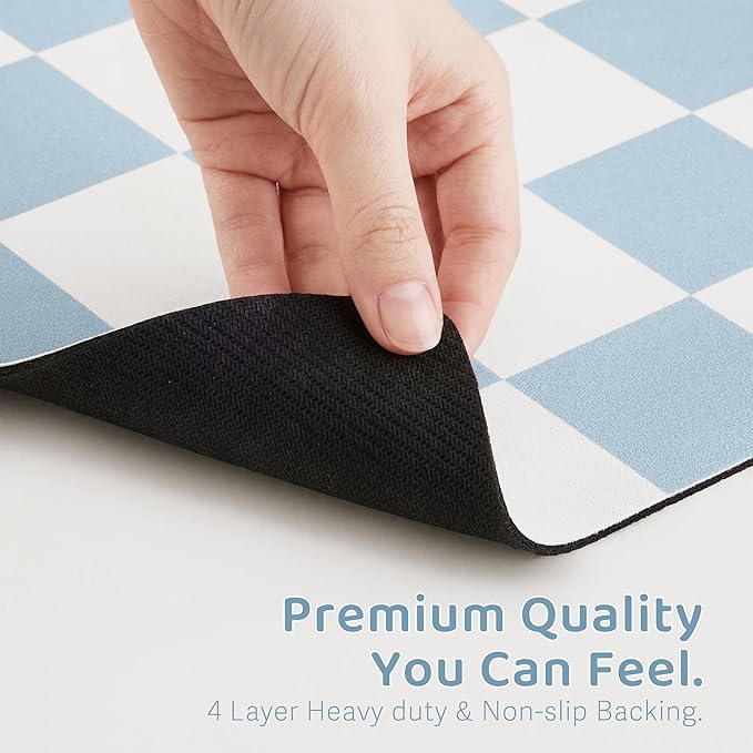 Checkered Dog Feeding Mat, Absorbent Mats - Image 6