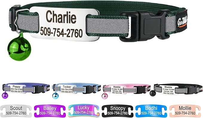 GoTags Personalized Reflective Cat Collars by GoTags