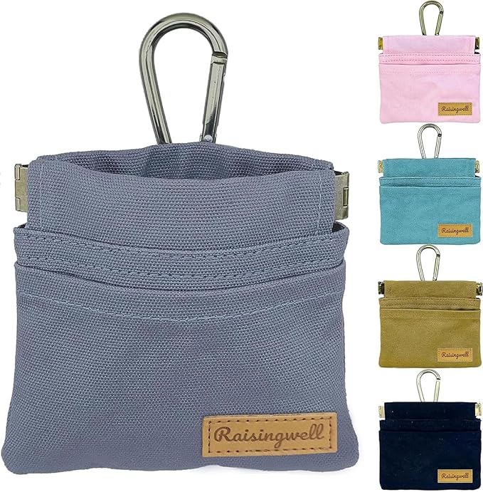 Raisingwell Dog Treat Pouch, Small Cotton Pocket Sized Training Holder by Raisingwell