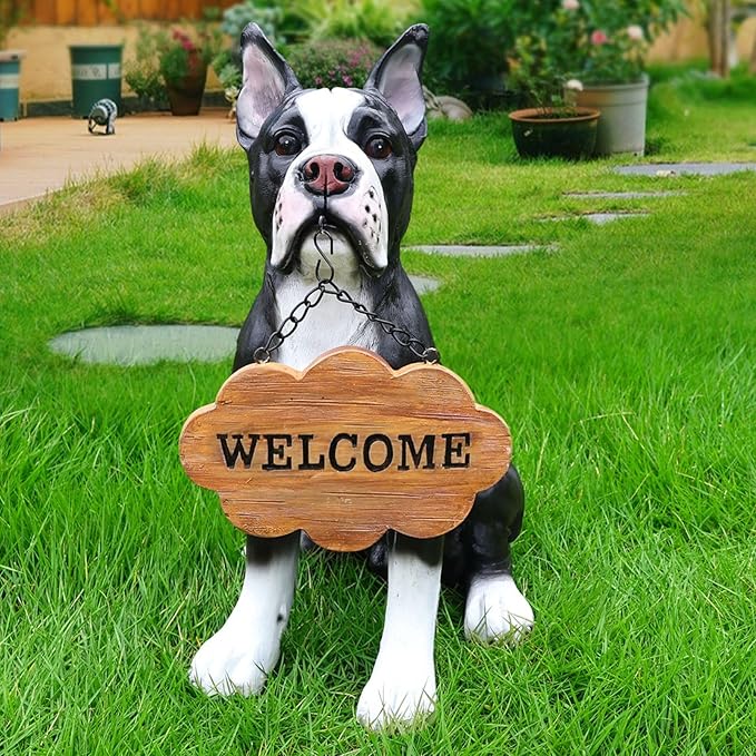 Boston Terrier Dog Garden Statue by Sprgarde