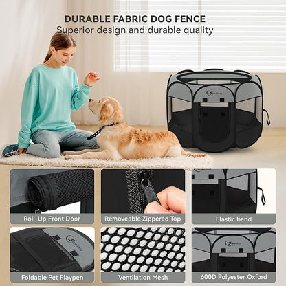 Siedihit Dark Grey Puppy Playpen - Image 5