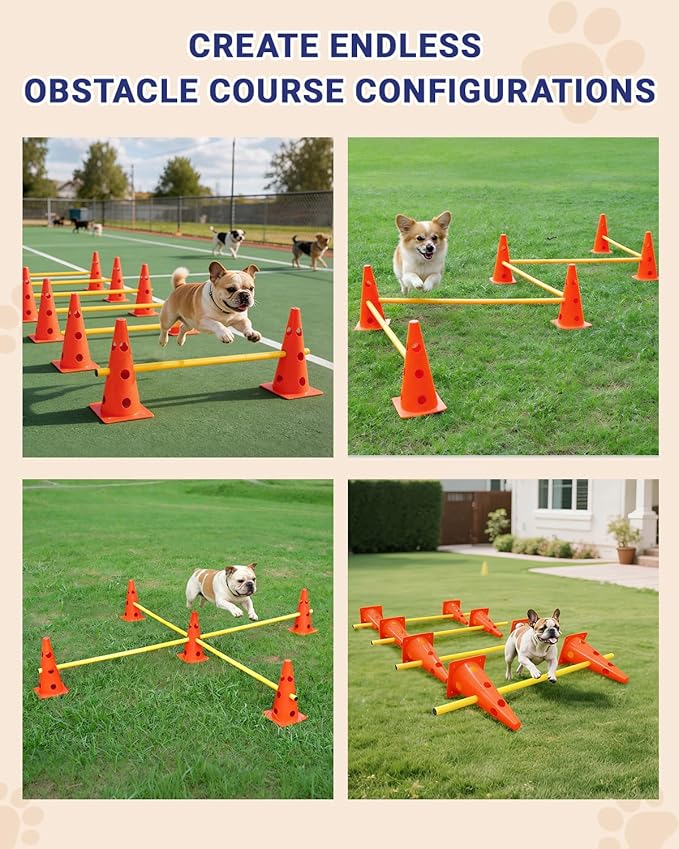 Dog Agility Course Backyard Set, Dog Agility Hurdle Cone Set - Image 5