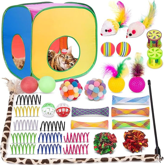 Retro Shaw Cat Toys Pack 33Pcs, Interactive Kitten Toys by RetroShaw