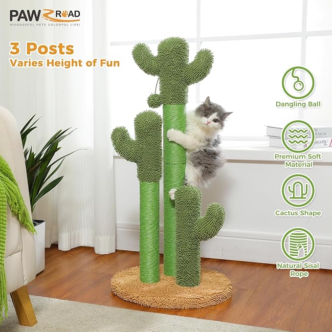 PAWZ Road Cat Scratching Post Cactus Cat Scratcher Featuring - Image 3