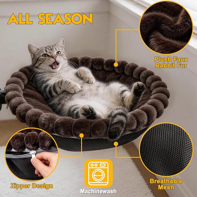Foldable Cat Desk Bed with Sunken Design, 2 Dual-Sided Reversible Cushions - Image 6
