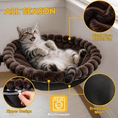 Foldable Cat Desk Bed with Sunken Design, 2 Dual-Sided Reversible Cushions - Image 6