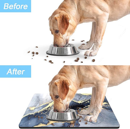 Rnivvi Dog Food Mat, Cute Anti-Slip Rubber Pet Feeding Rug Protect Floors - Image 6