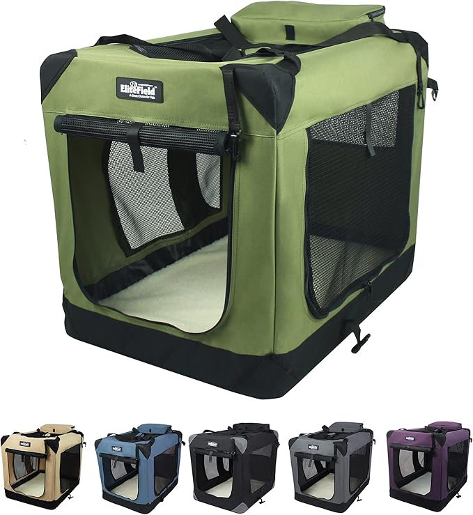 EliteField 3-Door Folding Soft Dog Crate by EliteField