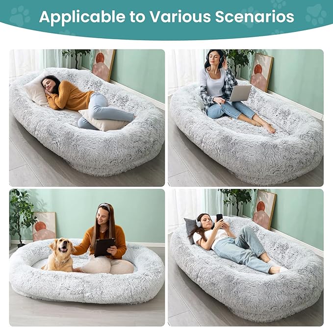JOLLYVOGUE Human Dog Bed for Adults and Pets, Ultra-Soft Plush Giant Dog Bed - Image 5