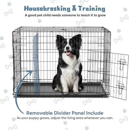 DUMOS Dog Crate, 48 Inch Large Double Door Dog Cage - Image 4