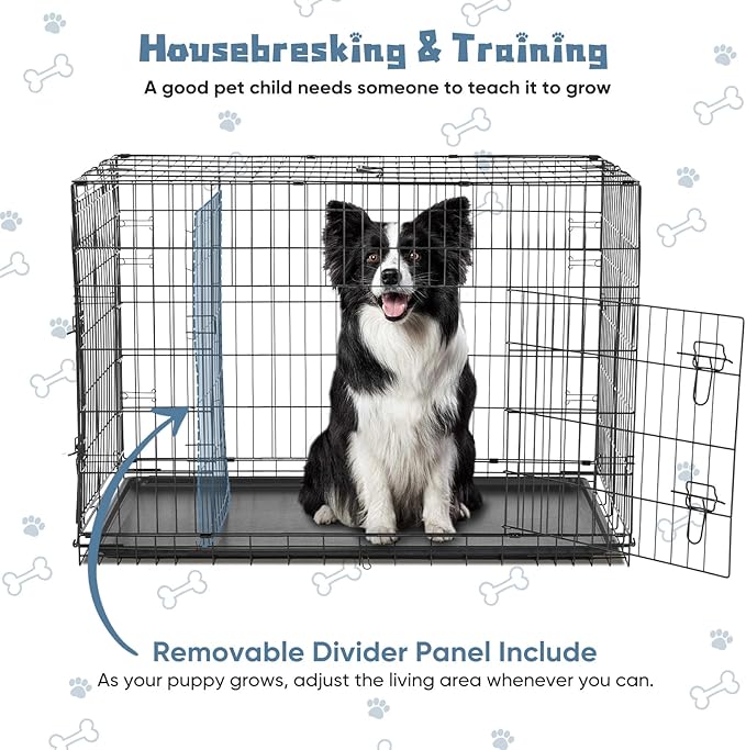 DUMOS Dog Crate, 42 Inch Large Double Door Dog Cage - Image 4