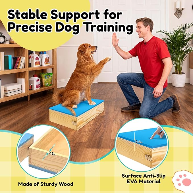 2 PCS Connectable Wooden Dog Training Platform Non-Skid Dog Place Boards - Image 3