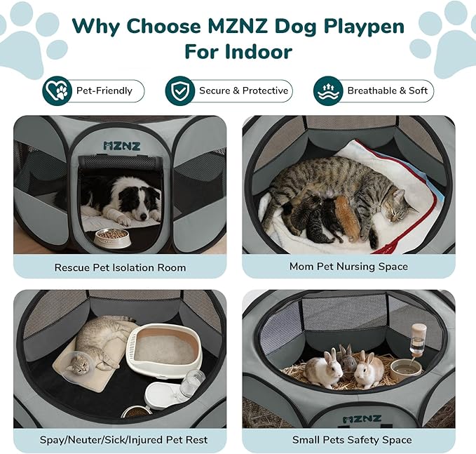 Dog Playpen, Portable Puppy Pet Crate Indoors - Image 3