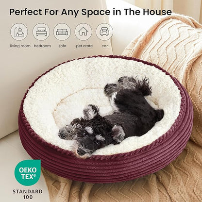 Love's cabin Round Donut Cat and Dog Cushion Bed, 24in Pet Bed - Image 6