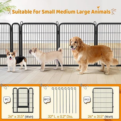 Yaheetech Dog Playpen Outdoor, 32 inch 32 Panels Dog Pen Indoor Heavy Duty - Image 4