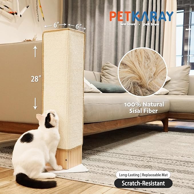 PETKARAY Couch Corner Cat Scratcher, Sisal Furniture Protector - Image 2
