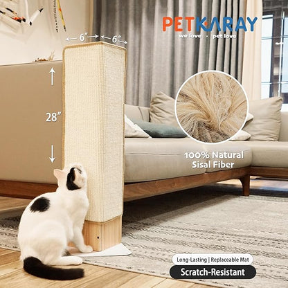 PETKARAY Couch Corner Cat Scratcher, Sisal Furniture Protector - Image 2