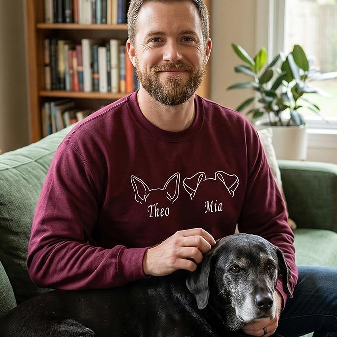 Custom Dog Mom Shirt Personalized Dog Ears Sweatshirt - Image 3