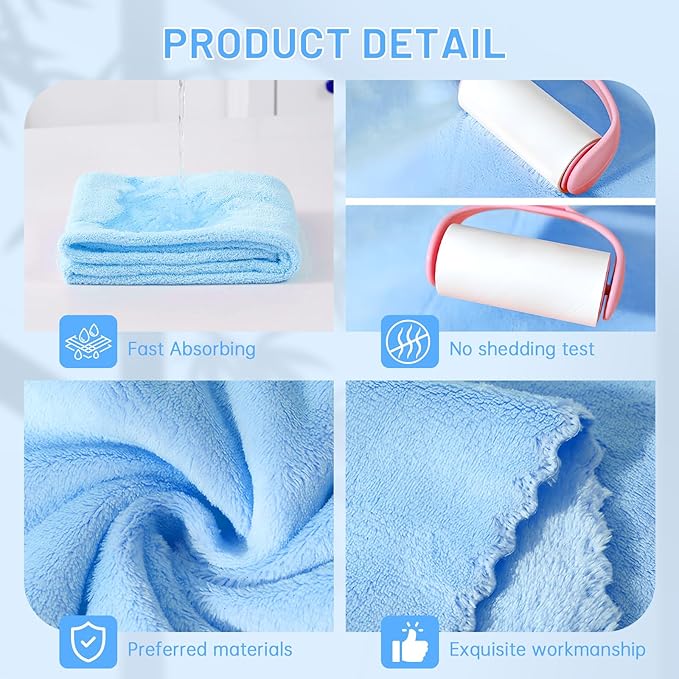 DuckSky 5Pcs 29.5 x 13.77'' Cat Towels Microfiber Pack Bulk, Quick Drying - Image 5