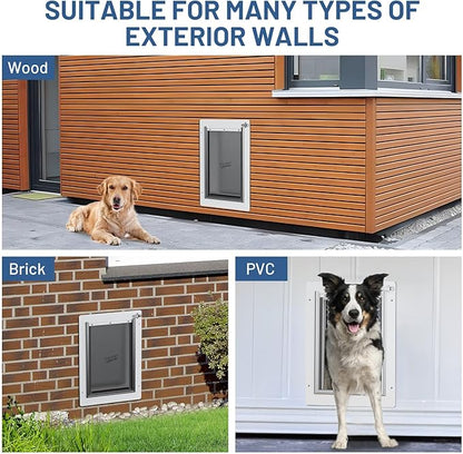 Pet Door for Wall with Secure Aluminum Lock, Steel Frame and Telescoping Tunnel - Image 8