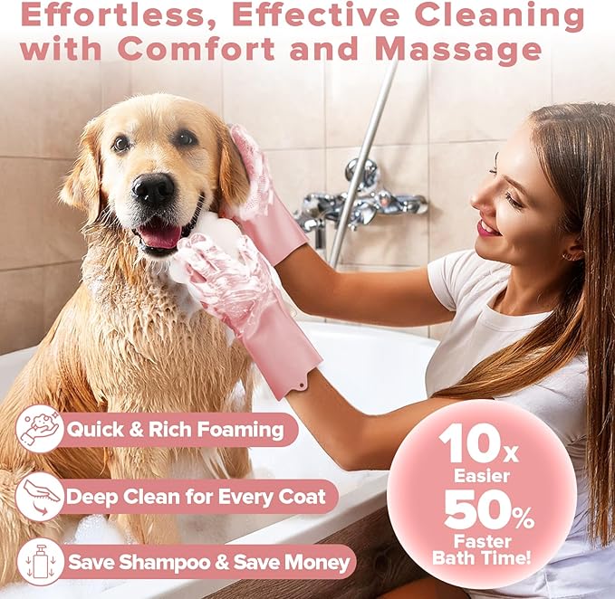 Augwind 6PCS Pet Grooming Kit for Dogs, Cats and Horses | Dog Washing Gloves | - Image 2