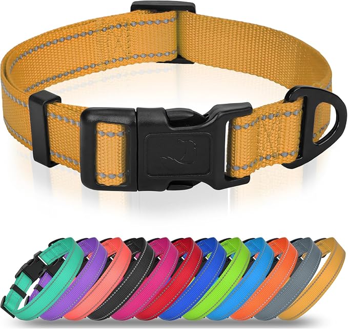 Joytale Dog Collar for Large Dogs, Strong Double-Sided Reflective Nylon Collar by Joytale