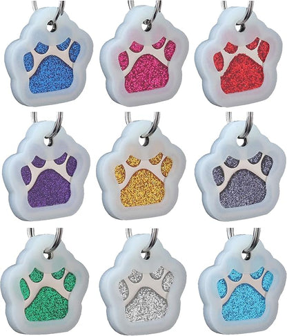 Pet ID Tags, Personalized Dog Tags and Cat Tags, Custom Engraved, Cute Glitter - Image 2