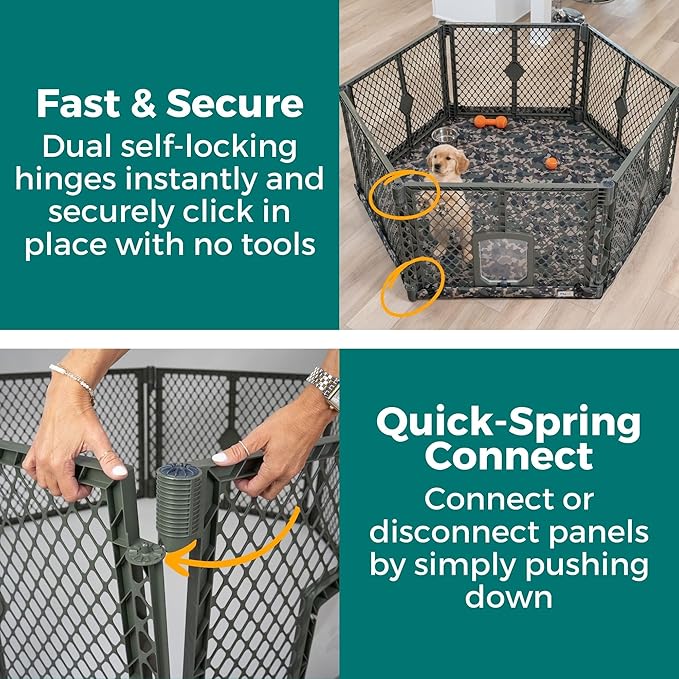 MyPet Petyard Protect Bundle: Freestanding 6-Panel Hunter Green Yard - Image 6