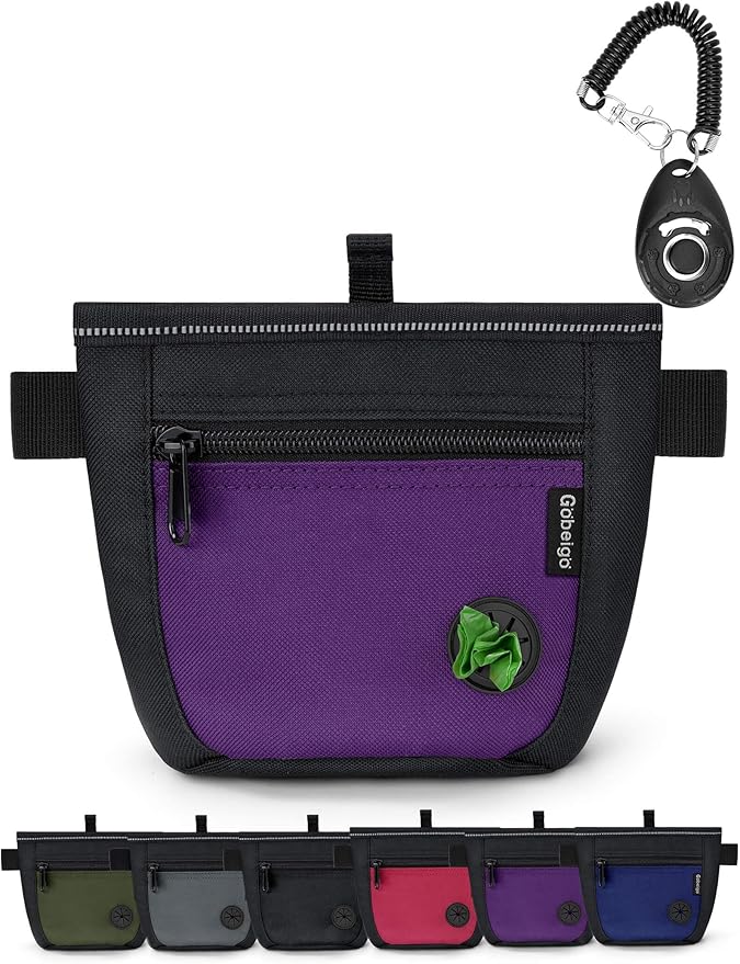 Gobeigo Dog Treat Pouch and Training Clicker, Upgrade Two Magnetic Closure to by Gobeigo