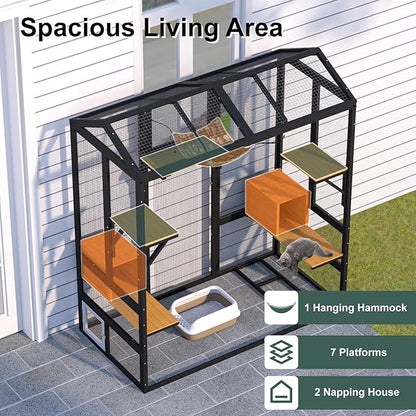 TIMHAKA 71 inch Large Catio Outdoor Cat Enclosure, Cat Catio - Image 2