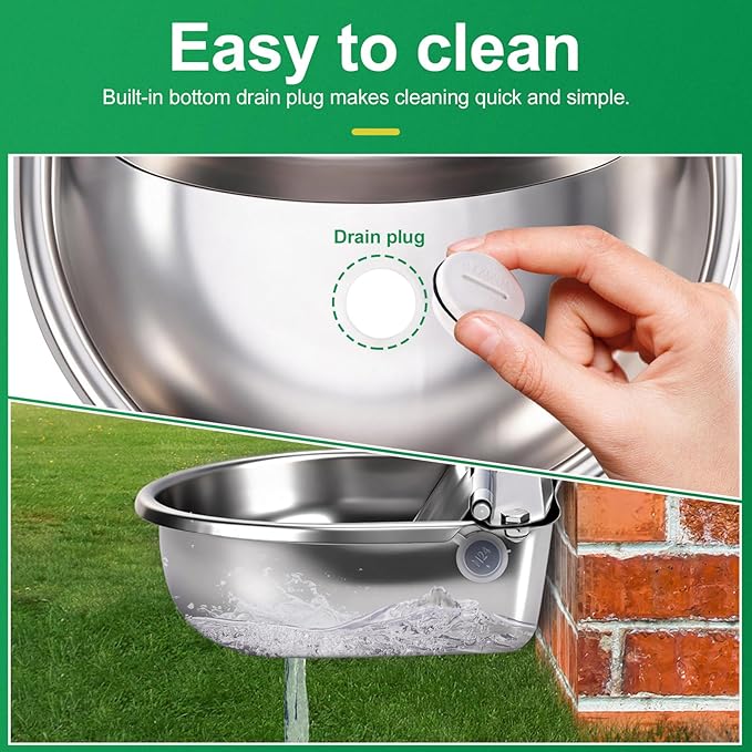 Metal Automatic Dog Water Bowl Dispenser, Outdoor Heavy Duty Stainless Steel - Image 4
