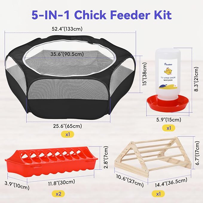 Pawaboo Chick Brooder Box for Chick Starter Kit, Brooder Pen/Chicken Supplies - Image 6