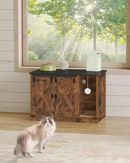 Hzuaneri Cat Litter Box Enclosure, Hidden Litter Box Cabinet Furniture - Image 3