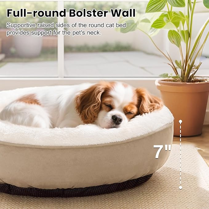 Love's cabin Round Donut Cat and Dog Cushion Bed, 24in Pet Bed - Image 7