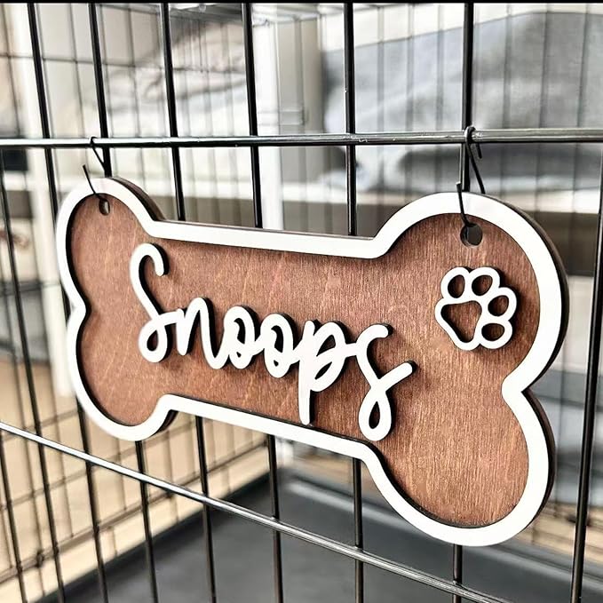 Personalized Dog Bone Name Sign, Custom Kennel Accessories, Dog Wall Decor - Image 5