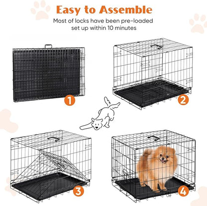 Sweetcrispy 24 Inch Single Door Dog Crate, Metal Pet Kennel - Image 5