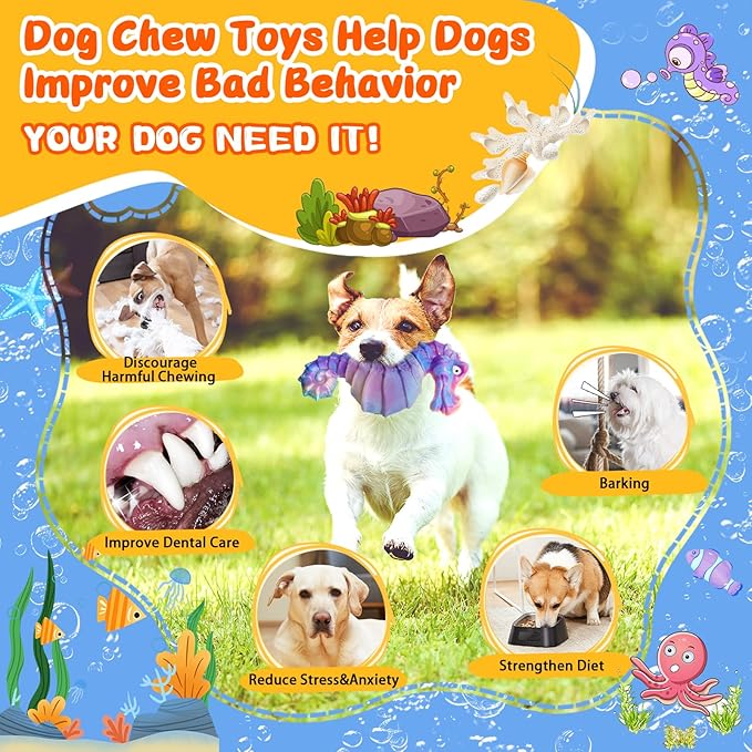 Jeefome Dog Chew Toys for Aggressive Chewers: Squeaky Dog Chew Toys for Large - Image 6
